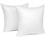 Laneetal 2 Set Kissenbezug 30x30cm Weiß - 100% Baumwolle Kissenhülle mit Reißverschluss, Weicher Kissenbezüge Doppelpack Sofakissenbezug