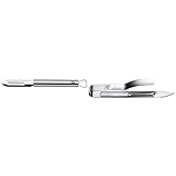 WMF Profi Plus Sparschäler 19 cm, Gemüseschäler, Cromargan Edelstahl teilmattiert, spülmaschinengeeignet & Gourmet Spargelschäler 17 cm, Gemüseschäler, Cromargan Edelstahl, spülmaschinengeeignet