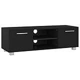 vidaXL TV Schrank Lowboard TV Möbel Fernsehschrank Fernsehtisch TV Board Fernsehmöbel HiFi Schrank Schwarz 110x40x35 cm Holzwerkstoff