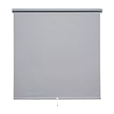 Verdunkelungsrollo Springrollo Schnapprollo Rollo hellgrau Breite 60 - 200 cm Länge 130 cm Blickdicht Blickschutz (140 x 130 cm)