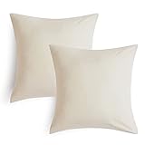 BEDSURE Kissenbezug 80x80 beige Kopfkissenbezug - Kissenhülle 80 x 80 Microfaser 2er Set beige Kissenbezüge weich, Kissenbezug 80 x80 Pillow case Kopfkissenbezüge