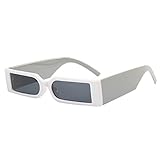 WUUISDNX Rechteck Sonnenbrille Brillen Brillen Sunproof Männer Spiegel Staubdicht Schutz Brillen Quadrat Hip Hops Gläser, Weiß grau