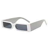 WUUISDNX Rechteck Sonnenbrille Brillen Brillen Sunproof Männer Spiegel Staubdicht Schutz Brillen Quadrat Hip Hops Gläser, Weiß grau