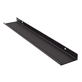 MILUKA Wandregal Schwarz Metall | Regal Wand 70 cm Long | Wandboards, Für Dekos, Bilderrahmen, Buch, Für Schlafzimmer, Küche, Büro, Wohnzimmer | Schwebendes Regal für Wände Schwarz