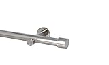 Sento Gardinenstange Vorhangstange 25mm 1-läufig Modern Edelstahl Optik 200 cm Albana