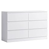 FWStyle AMZ-CRL6CMWHT Weiße Kommode, Holzwerkstoff, 120.00 x 40.00 x 77.00_cm