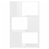 Wakects Bücherregal, Spanplattenmaterial, klassischer Stil, Hochglanz-Weiß, 60 x 24 x 94 cm, Bücherschrank für Büro