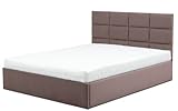 Polsterbett Tores 160x200 mit Bettkasten! Doppelbett mit Lattenrost und mit Federkernmatratze! Best Stauraumbett! (Trinity 06)