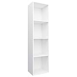 vidaXL Bücherregal TV Schrank Wandregal Standregal Aktenregal Raumteiler Fernsehtisch Lowboard Regal Fernsehschrank Weiß 36x30x143cm Holzwerkstoff