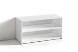 byLIVING TV Stand VICTORIA / kleines Regal weiß / Beistelltisch 90 cm breit / Wohnzimmertisch / Schrank / TV Bank / TV Tisch / Weiß / 90 x 45 x 39 cm (BxHxT), Breite 90 cm