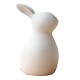 COHEALI 1 Stück Kaninchen-Ornament Eier Zum Dekorieren Von Eierdekorationen Metallkranz Osterhasen-Figuren Heimdekoration Keramik-Kaninchen-Dekor Mikro-Landschaft Hase Weiß