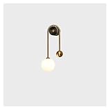 FIXCOR Moderne LED-Wandleuchte Glaskugelleuchten Gold Weiß Lampenschirm Wohnzimmer Küche Korridor Leuchte Dekorleuchten, moderne Wandleuchten (Color : Type B, Size : With bulb)