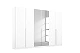 Rauch Möbel Alabama Schrank Kleiderschrank Drehtürenschrank Weiß mit Spiegel 6-türig inklusive Zubehörpaket Basic 3 Kleiderstangen, 3 Einlegeböden BxHxT 271x210x54 cm