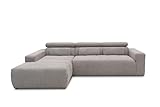 DOMO Collection Brandon Ecksofa, Sofa mit Rückenfunktion in L-Form, Polsterecke, Eckgarnitur, grau, 285 x 175 cm