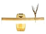 Wandleuchte Badezimmer Badezimmer WandleuchteGoldspiegel-Frontleuchte, LED Messing drehbare Badspiegellampen mit 3 Farbmodi IP44 wasserdichte Wandleuchten für Toiletten-Hotelschrankbeleuchtung (Farbe