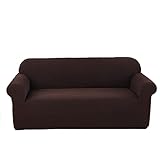 CXYKN Karierter Jacquard-Stoff, wasserabweisender Sofabezug, Stretch-Möbelschutz, Sofabezug, weich, Couchbezug für Wohnzimmer – braun AX Large (240–305 cm)