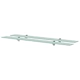 ZEYUAN Schwebende Regale 2 STK Wandregal, Bücherregal Wand, Schweberegal, Regale Für Wände, Regalbrett, Hängeregal, Regal Badezimmer, Küchen Regal, Glas 100x20 cm 8 mm