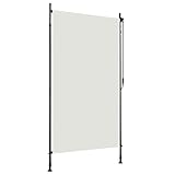 vidaXL Außenrollo Handkurbel-System Balkonrollo Senkrechtmarkise Sichtschutz Beschattung Sonnenschutz Außen Rollo Balkon 120x270cm Creme