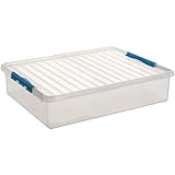 Sunware Bettenbox, Transparent/Blau, 60 Litre