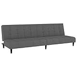 vidaXL Schlafsofa 2-Sitzer, Sofa Couch mit Schlaffunktion, Sofabett Gästebett mit Holzrahmen, Schlafcouch Bettsofa Wohnzimmer, Modern, Dunkelgrau Samt