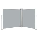 JUNZAI Ausziehbare Seitenmarkise, Sichtschutz Terrasse, Windschutz Terrasse, Terrassen-sichtschutz, Trennwand Balkon, Markise Seitenwand, Anthrazit 100 x 600 cm