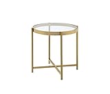 Acme Furniture Charrot Beistelltisch, Klarglas & Gold