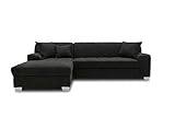 DOMO Collection Capri Ecksofa | Eckcouch in L-Form, Polsterecke Sofa Garnitur, schwarz, 239x152x75 cm