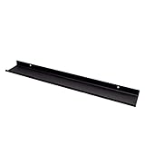 MILUKA Wandregal Schwarz Metall | Regal Wand 110 cm Long | Wandboards, Für Dekos, Bilderrahmen, Buch, Für Schlafzimmer, Küche, Büro, Wohnzimmer | Schwebendes Regal für Wände Schwarz