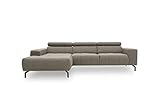 DOMO Collection Cunelli Ecksofa, Sofa mit Rückenfunktion, Polsterecke mit Relaxfunktion, 292x175x79 cm, Eckcouch in grau