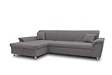 DOMO. collection Franzi Ecksofa, Couch in L-Form, Sofa, Eckcouch mit Rückenfunktion Polsterecke, Dunkelgrau, 279x162x81 cm