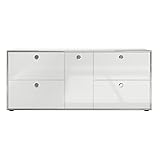 trendteam smart living Infinity Sideboard, Weiß Hochglanz lackiert, 183 x 77 x 42 cm
