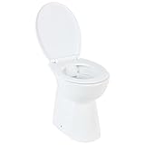 vidaXL Hohe Spülrandlose Toilette für Größere Menschen Senioren Soft-Close Absenkautomatik Stand WC Badezimmer 7cm Höher Keramik Weiß