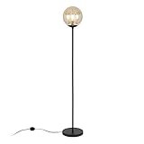 BAUFAS Traditionelle Stehlampe aus Metall mit Schirm aus Quecksilberglas. Traditionell, elegant, Büro, Wohnzimmer, Familienzimmer, Esszimmer, Schlafzimmer, Flur, Foyer