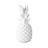 shelfmade Weiße Deko Ananas - Wohnzimmer Tischdeko aus Kunstharz- Polyresin Deko Ananas Weiss Silvester & Hochzeitsdeko Geschenk - weiße Deko Modern - Ananas Pokal (weiß (DIY))