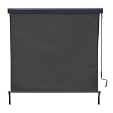Vertikalmarkise HWC-F42, Senkrechtmarkise Sichtschutz Außenrollo Rollo, UV-Schutz 50 Stoff - 250x180cm, schwarz