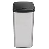 Küchen-Mülleimer, Badezimmer, Schlafzimmer, Büro, Abfalleimer mit Deckel, automatischer Sensor, berührungsfrei, Edelstahl, 50 l Mülleimer berührungslos