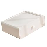 FECAMOS Unterwäsche-Aufbewahrungsbox aus Kunststoff, Größere Schublade, Unterwäsche-Aufbewahrungsbox, Stabile Overlay-Klassifizierung, Insektensicher, Glatt, mit Deckel (Weiss)