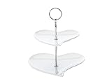 Maxwell & Williams JX57915 Amore Etagere, Servierständer, Servierplatte, 2-stöckig, in Geschenkbox, Porzellan / Metall, weiß, 22 cm