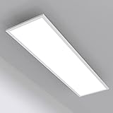 LEDYA LED Deckenleuchte Panel, 40W 3200lm Rechteckig Leuchten Deckenlampe Flach, Tageslicht Deckenpanel für Büro, Wohnzimmer, Badezimmer, Küche, Bad, Flur, Keller, 120x30cm, 64003012011-01
