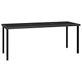 BULANED Garten-Esstisch, Tisch Balkon, Gartentisch, Balkontisch, Küchentisch, Garden Table, Terrassentisch, Schwarz 180x70x73 cm Poly Rattan