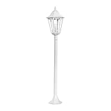 EGLO Außen-Stehlampe Navedo, 1 flammige Außenleuchte, Stehleuchte aus Aluguss und Glas, Farbe: Weiß, Fassung: E27, H: 120 cm, IP44