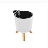 GRFIT Blumentöpfe Blumentöpfe mit Holzbeinen, Präsentationsständer, Blumentöpfe mit Wasserstandsanzeige, Pflanzgefäße, Sukkulenten, Grünpflanzen, Zucht, Heimdekoration Übertöpfe (Color : White L)