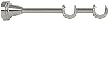 Rollmaxxx Gardinenstange Wandhalter Träger 19mm Viele Farbe Design Metall (2-läufig, Edelstahl Effect)