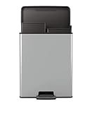CURVER DECO DUO BIN Mülleimer, Kunststoff, Silber metallic, 2 x 26 L