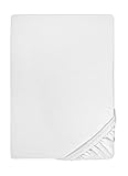 biberna 0077866 Spannbetttuch Jersey-Elastic (Matratzenhöhe max. 25 cm) 1x 90x190 cm  100x220 cm weiß
