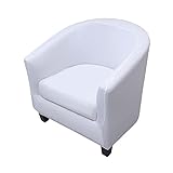 Highdi Sesselschoner Sesselüberwurf mit Elastisch Stretch Husse 2 Stück, Club Chair Schonbezug Sofabezug mit hoher Dehnung Sessel für Loungesessel Cocktailsessel (einfarbig weiß)