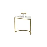 MUYUANSU Marmor-wandtisch, Hotel Flur Accent-möbel Wohnzimmer-eingangstisch Halbkreis-konsolen-tische - Halbkreisförmig Tischplatte (weiß)(Size:50 * 25 * 45CM,Color:Gold)