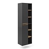 Vicco Hochschrank Badschrank Badezimmermöbel Viola modern 50x170 cm Badkommode Badezimmer Schrank Badmöbel Schranktür Schrankfach (Anthrazit-Eiche)