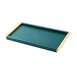 Decorative Tray Tea Tray Cup Holder Pot Mat Tea Accessories Storage Tray Rectangle,Color：Blue,Green Serving Plate (Size : Green 2-M) ()