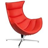 Flash Furniture Pasithea Drehstuhl, Leder, weich, Rot